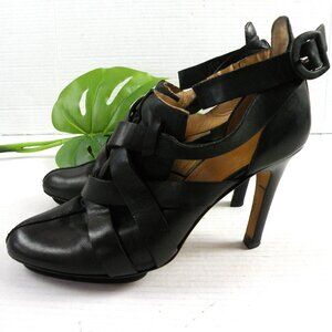 Worn Once! LLOYD Black Leather Strappy Platform Heels